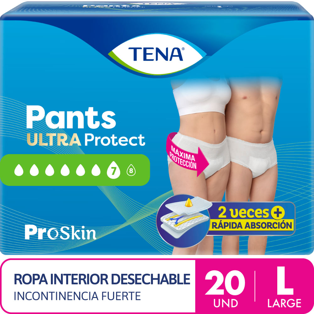 Ropa interior desechable TENA Pants Ultra Incontinencia Fuerte Talla L Paquete 20un