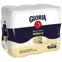 Yogurt Parcialmente Descremado GLORIA Sabor a Vainilla Botella 180g Paquete 6un