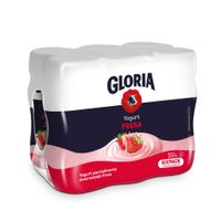 Yogurt Parcialmente Descremado GLORIA Sabor a Fresa Botella 180g Paquete 6un