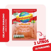 Gelatina UNIVERSAL Sabor a Durazno Bolsa 130g
