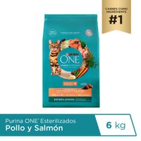 Alimento para Gato PURINA ONE Esterilizado Sabor Pollo y Salmón Bolsa 6Kg