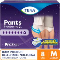 Ropa Interior Incontinencia Fuerte TENA Pants Nocturno Talla M Paquete 8un