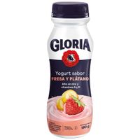 Yogurt GLORIA Parcialmente Descremado Sabor a Fresa y Plátano Botella 180g