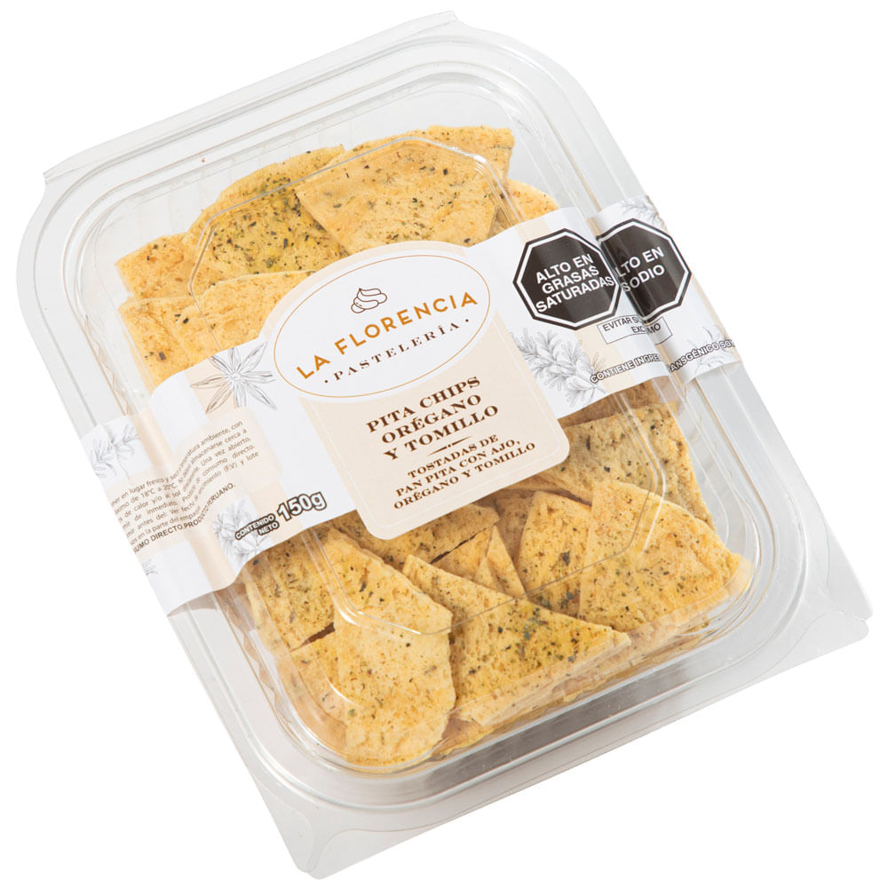 Pita Chips Orégano y Tomillo LA FLORENCIA Bandeja 150g