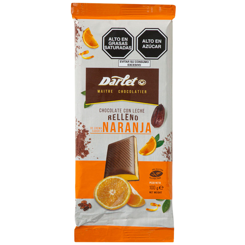 Chocolate DARLET con Relleno de Naranja Tableta 100g