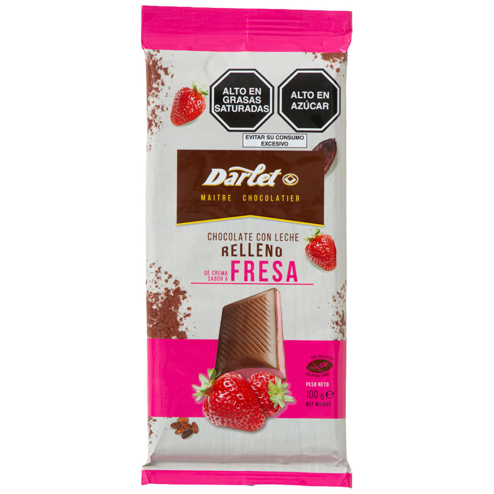 Chocolate DARLET con Relleno de Fresa Tableta 100g