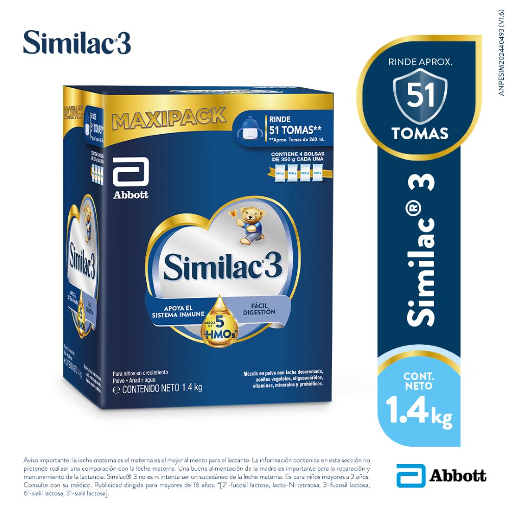 Fórmula Infantil SIMILAC 3 HMOCaja 1.4Kg