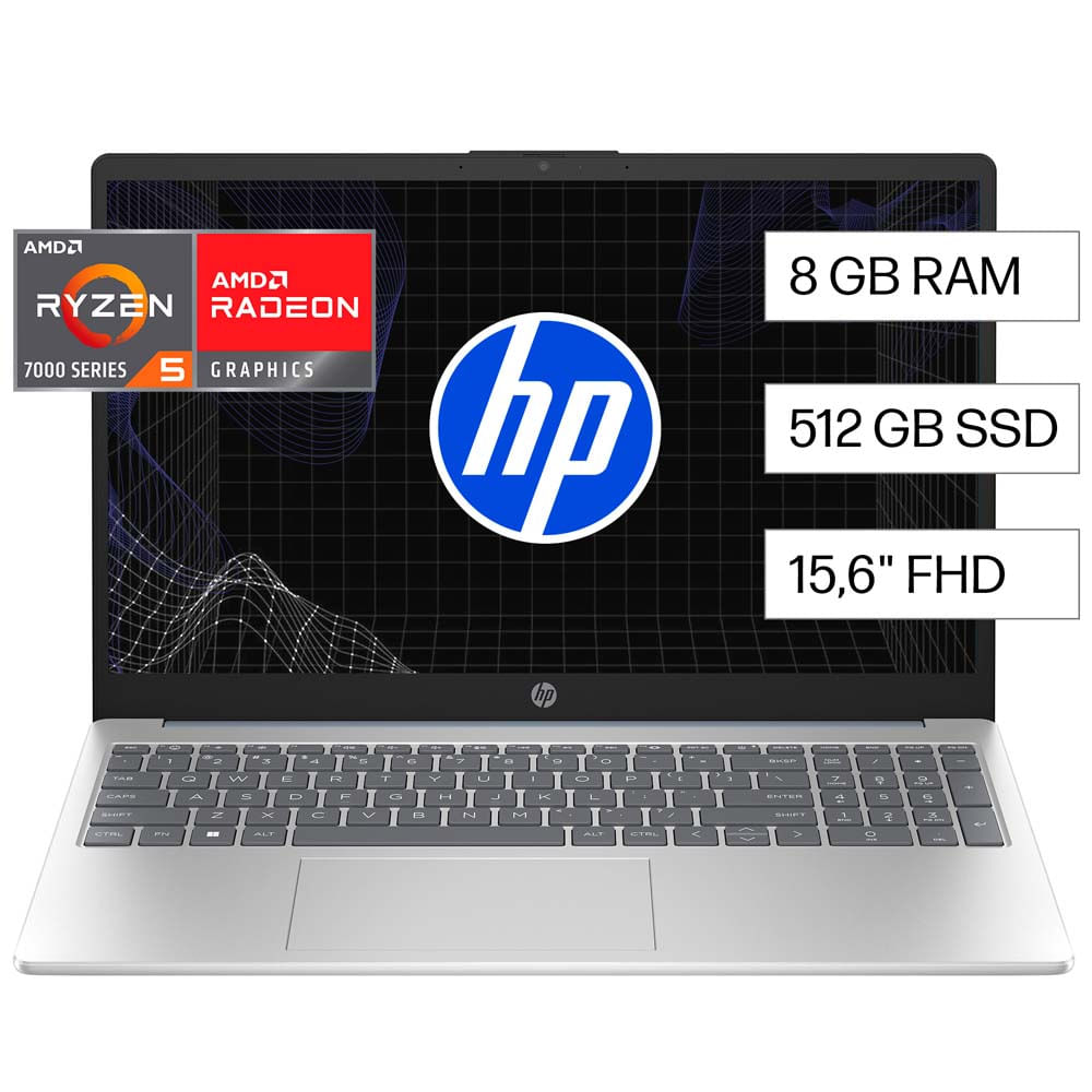 Laptop HP 15-FC0071LA 15.6"" AMD Ryzen 5 (7000 series) 8GB 512GB SSD