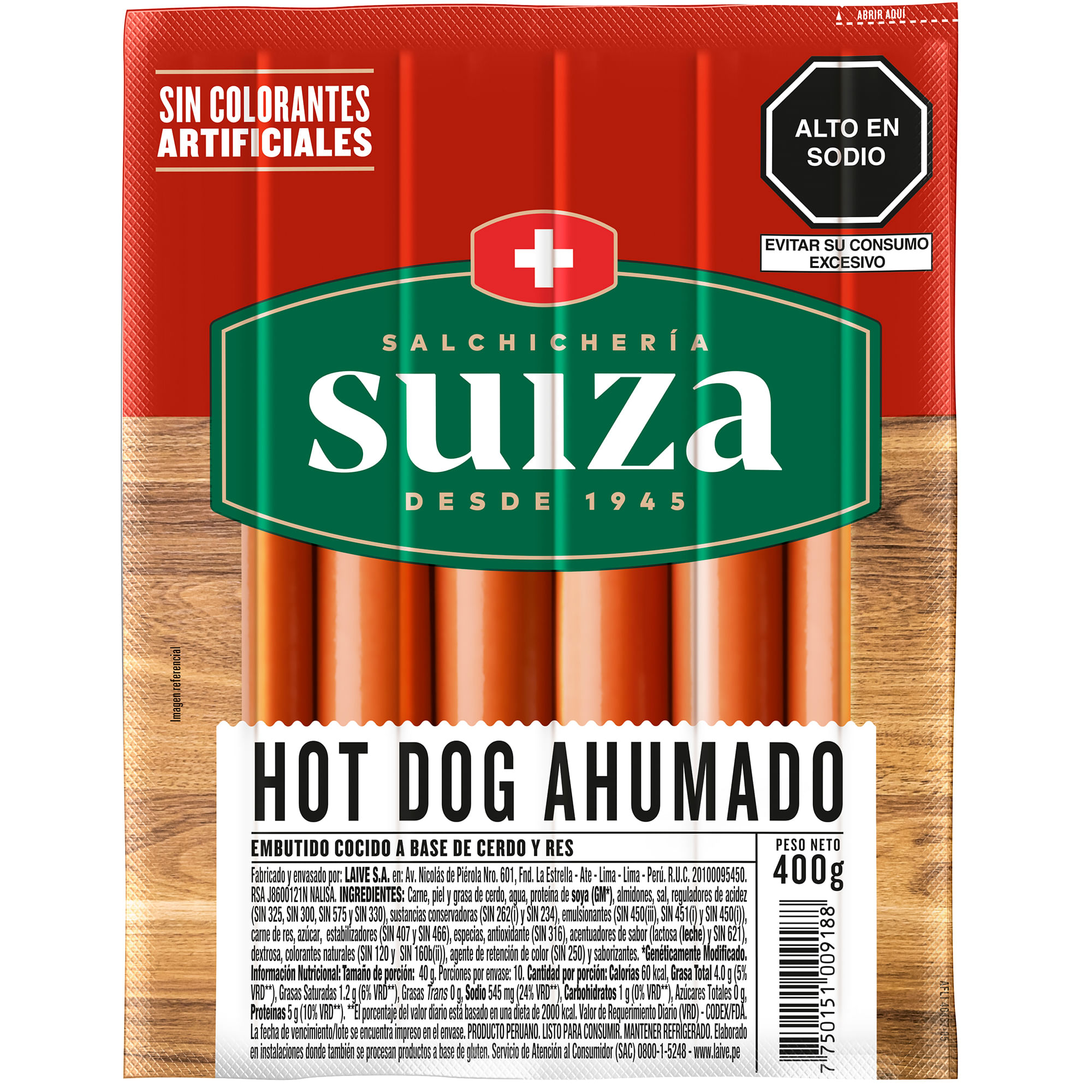 Hot Dog Ahumado SALCHICHERÍA AHUMADO Paquete 400g