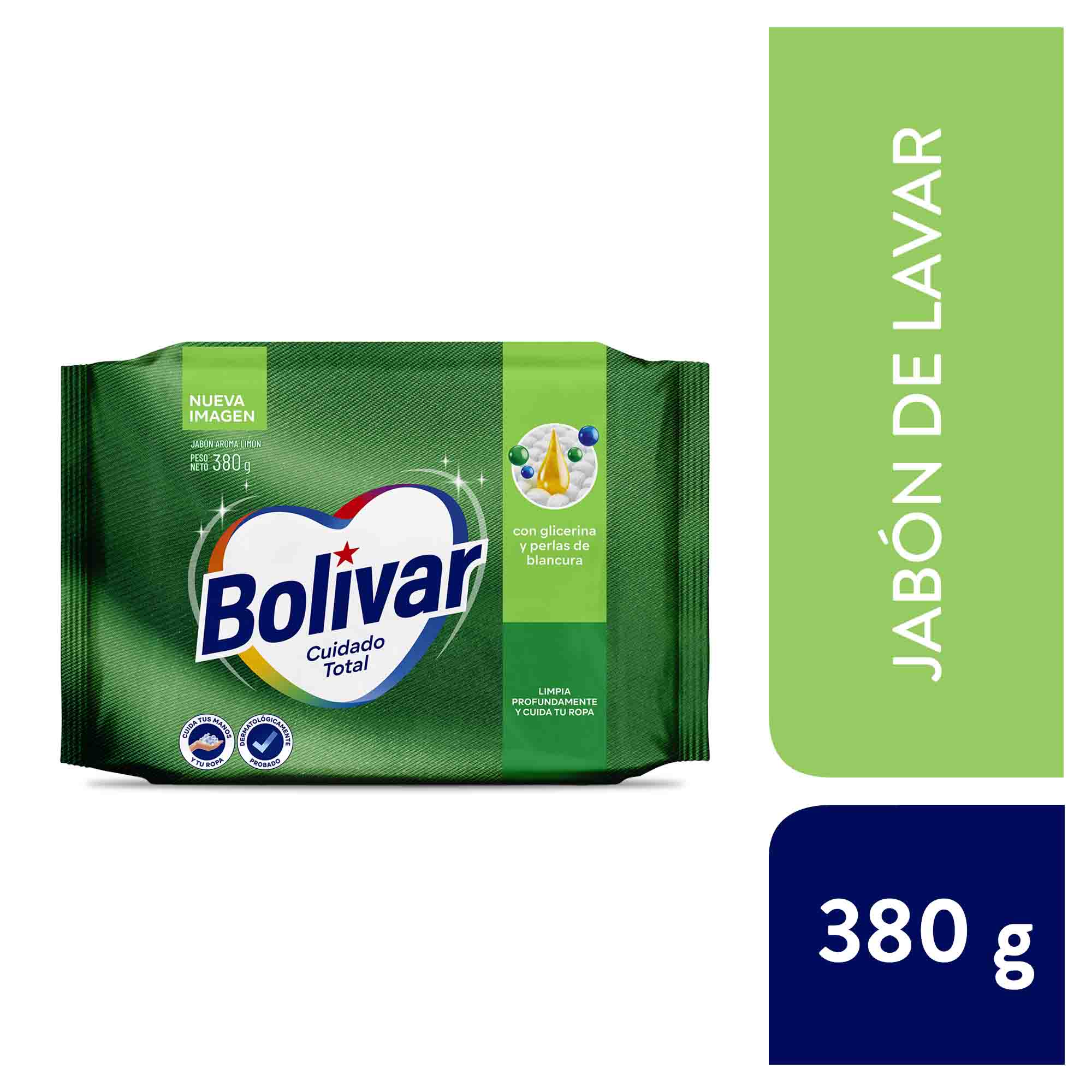 Jabón de Lavar BOLÍVAR Cuidado Total Limón Bolsa 380g