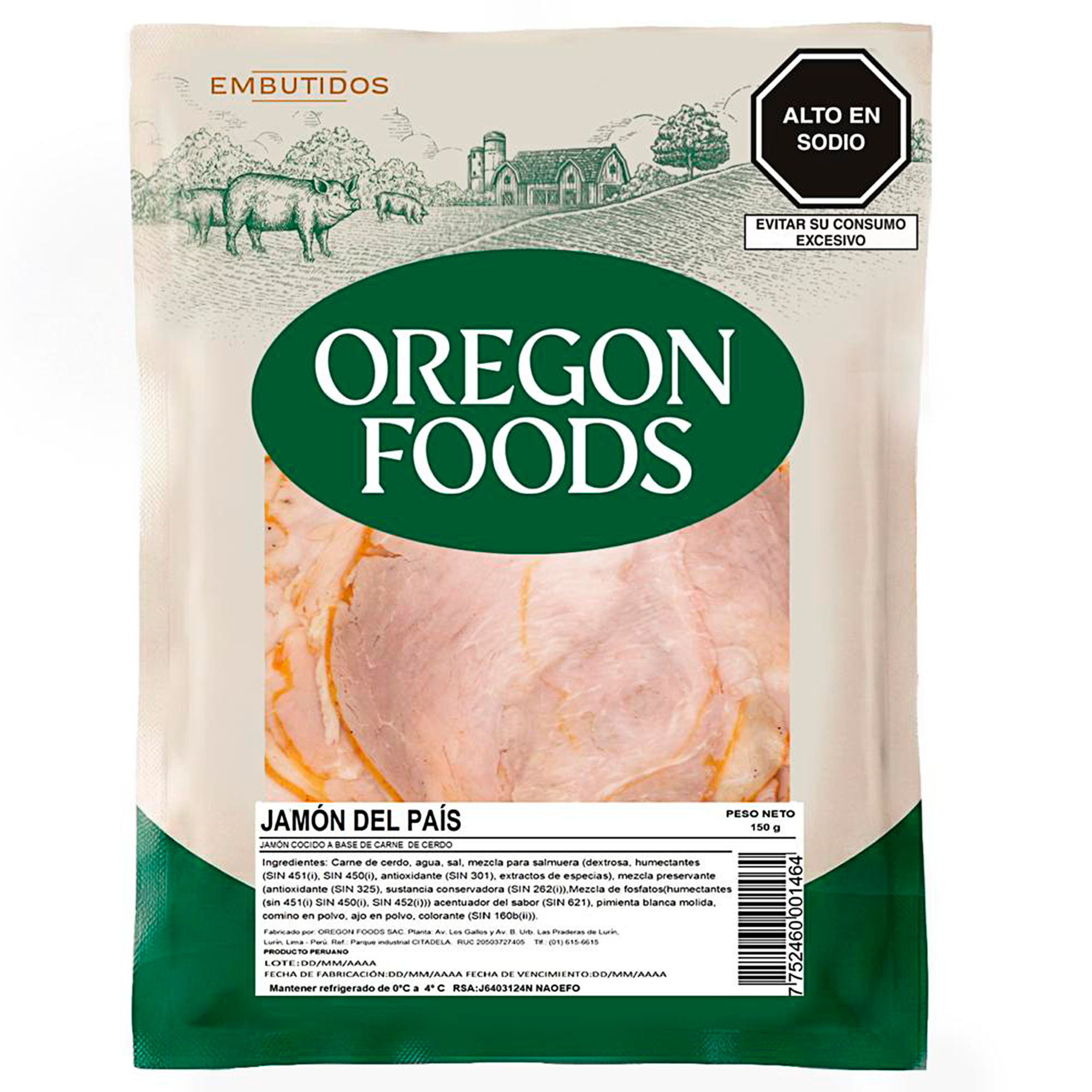 Jamón del País OREGON FOODS Paquete 150g