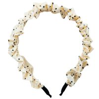 Vincha ruffle dots blanco hueso SINGULAR