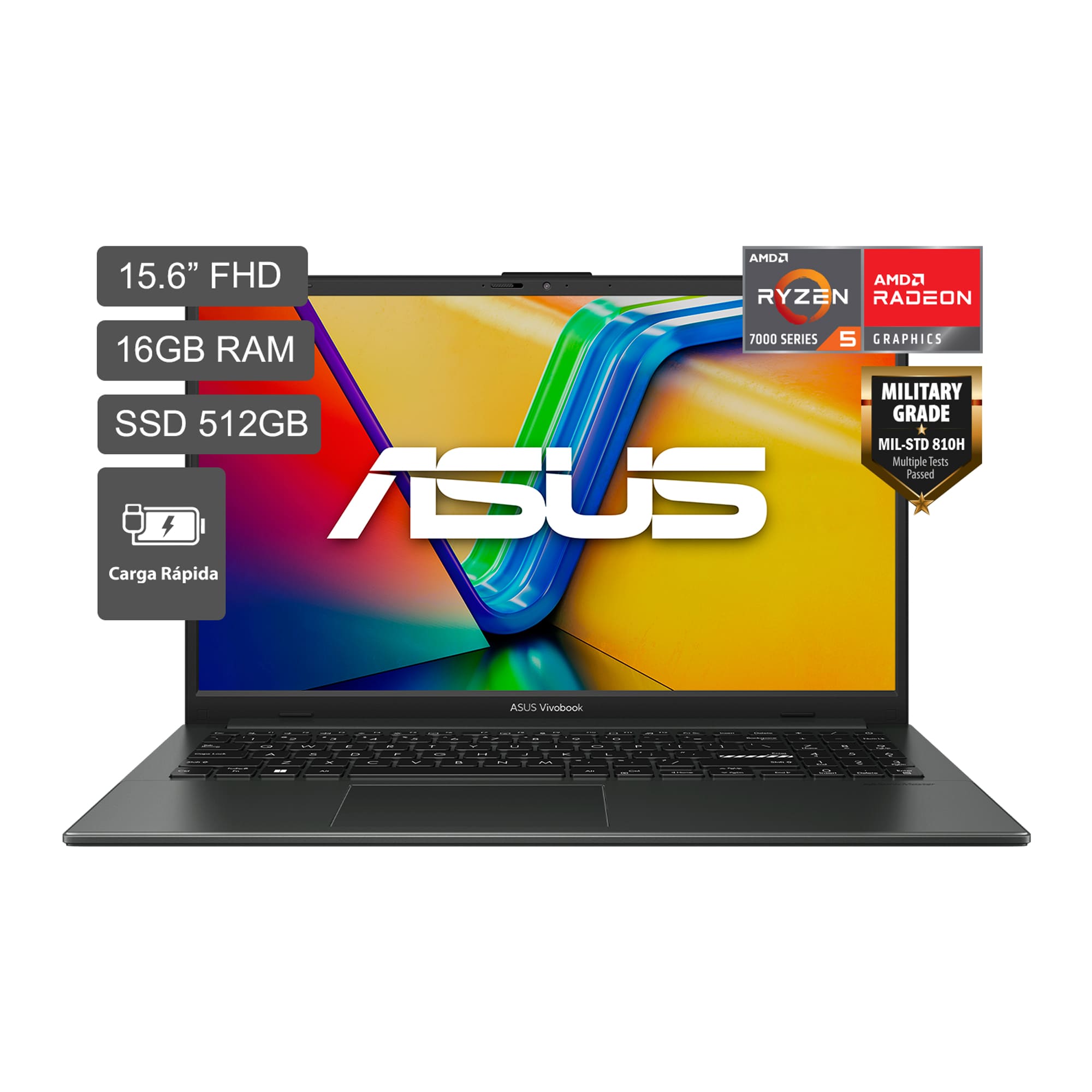 Laptop ASUS Vivobook Go 15 15.6"" AMD Ryzen 5 7520U 16GB 512GB SSD