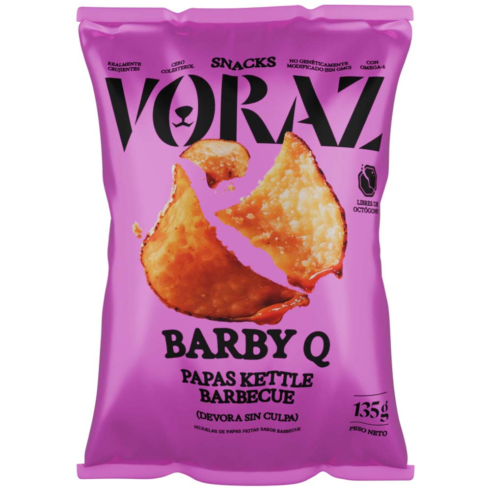 Papa VORAZ Kettle Barbecue Bolsa 135g