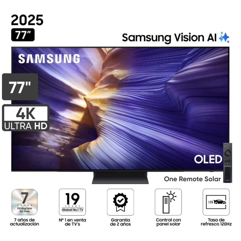 Televisor SAMSUNG QLED 77" UHD 4K Vision AI Smart TV QN77S90FAGXPE