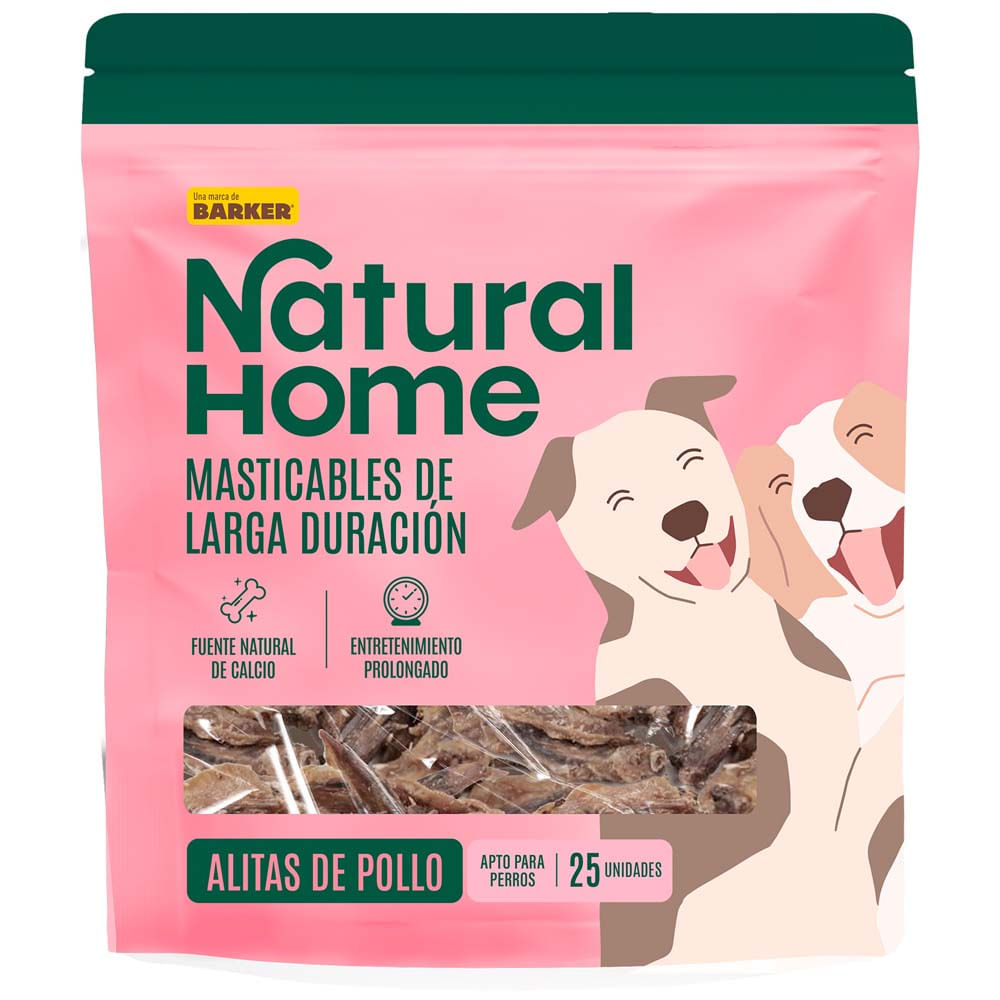 Alimento para Perro NATURAL HOME Masticables Sabor a Alita de Pollo Doypack 25un