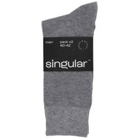 Pack x2 Medias Color Sólido Gris Hombre SINGULAR