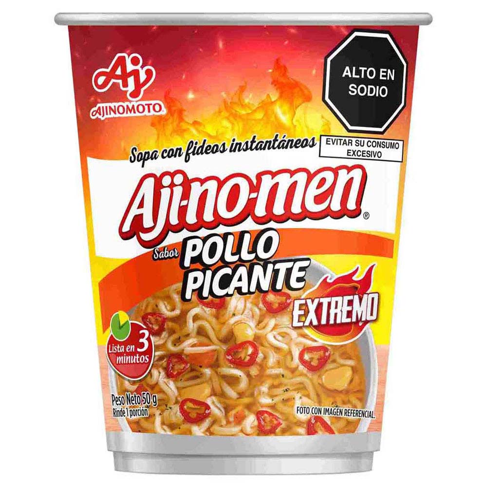 Sopa Instantánea de Pollo Picante AJINOMEN Vaso 50g