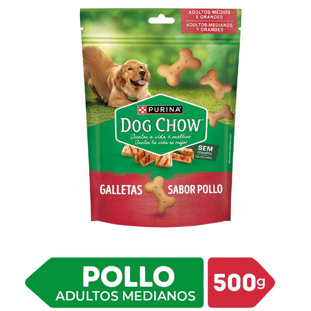 Alimento para Perro DOG CHOW Adulto Galletas Sabor Pollo Pouch 500g