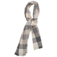Pashmina Cuadro Rayas Color Blanco Hueso SINGULAR