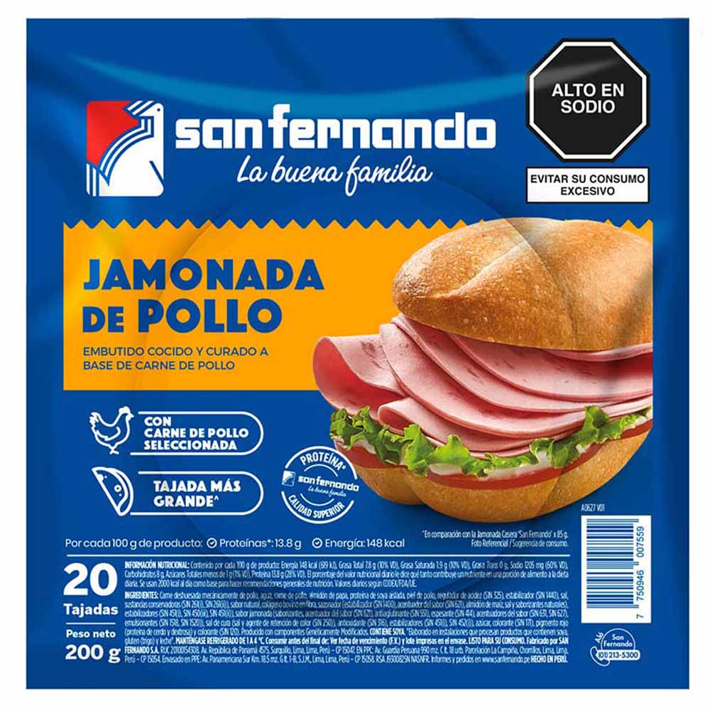 Jamonada de Pollo SAN FERNANDO Paquete 200g