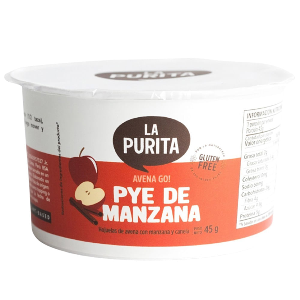 Avena LA PURITA Pye de Manzana Vaso 45g