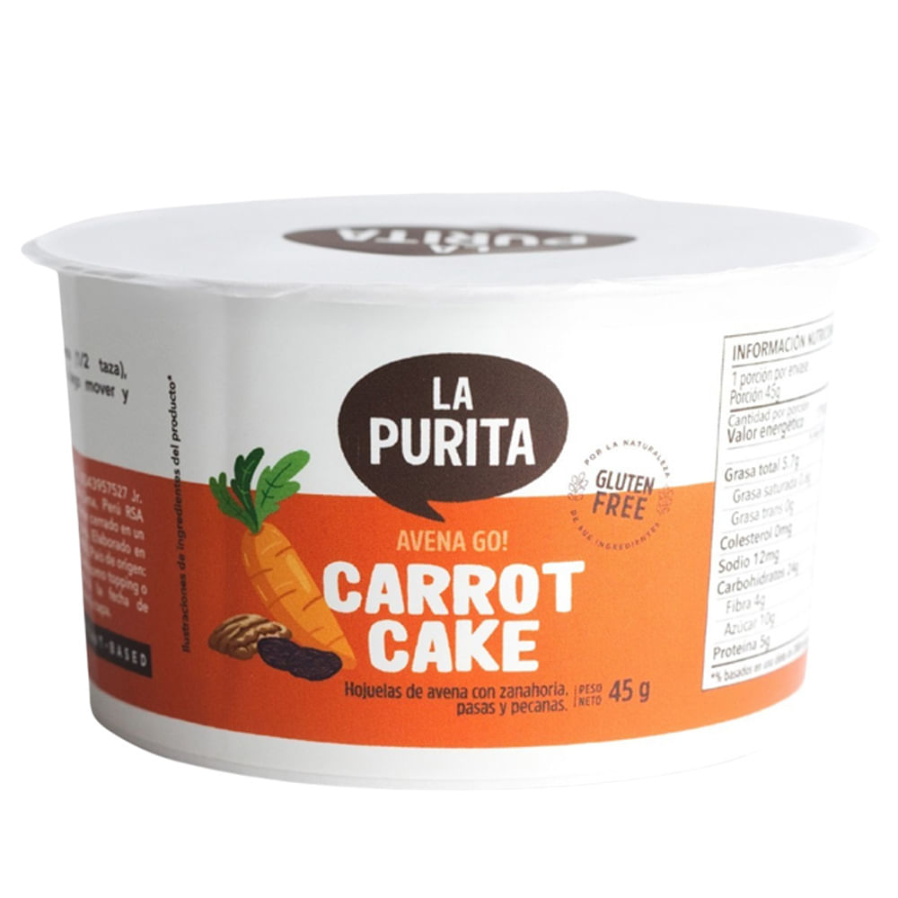 Avena LA PURITA Carrot Cake Vaso 45g