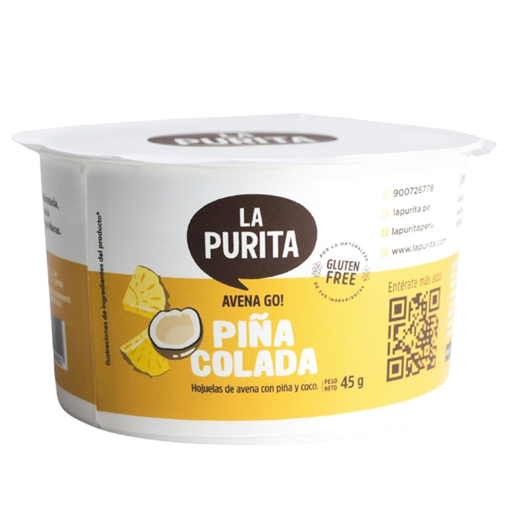 Avena LA PURITA Piña Colada Vaso 45g