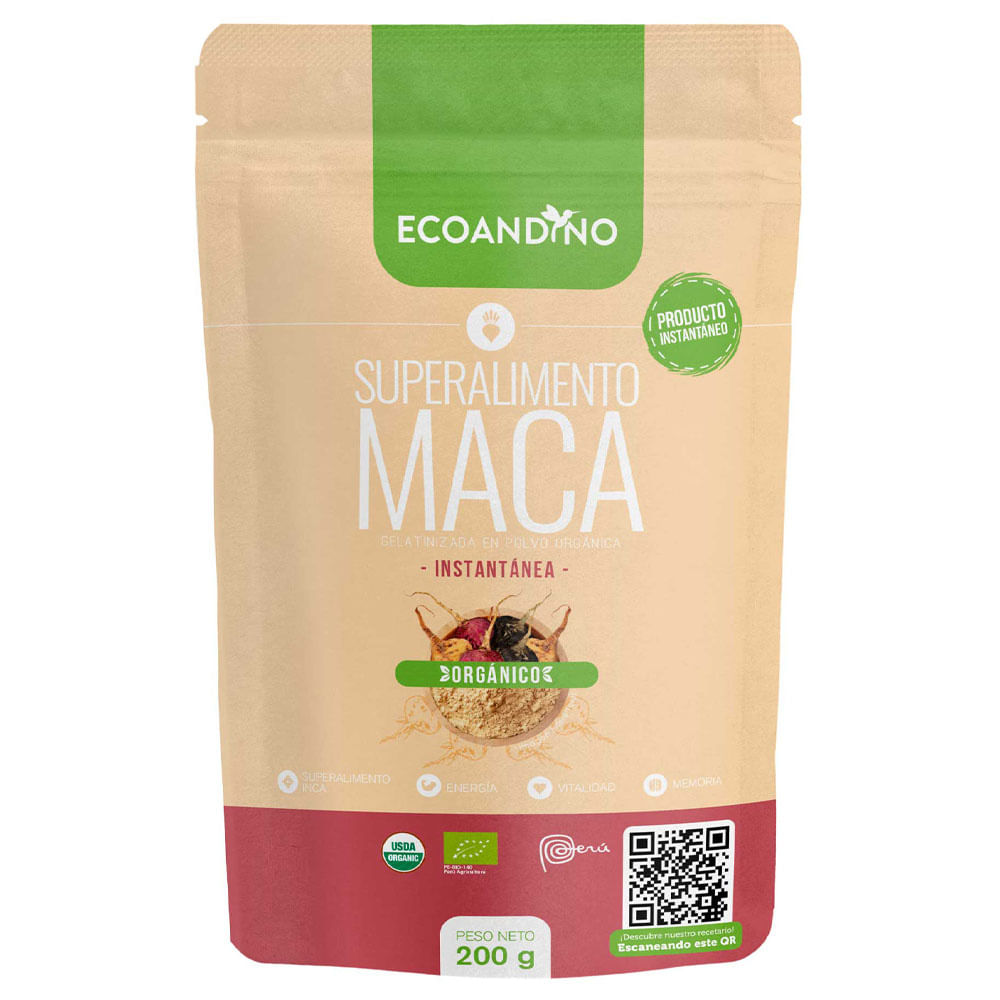Maca Gelatinizada Orgánica ECOANDINO Doypack 200g