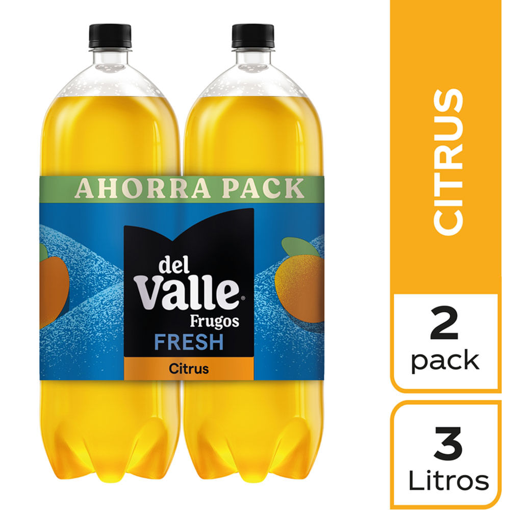 Bebida FRUGOS DEL VALLE Fresh Citrus Naranja Botella 3L Paquete 2un