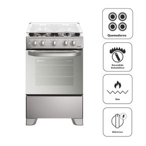 Electrolux 4 Hornillas Gas Plata