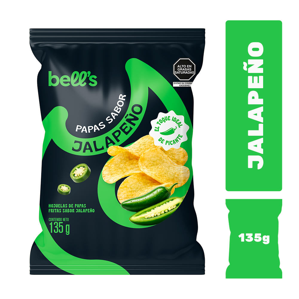 Papas Sabor Jalapeño BELL'S Bolsa 135g
