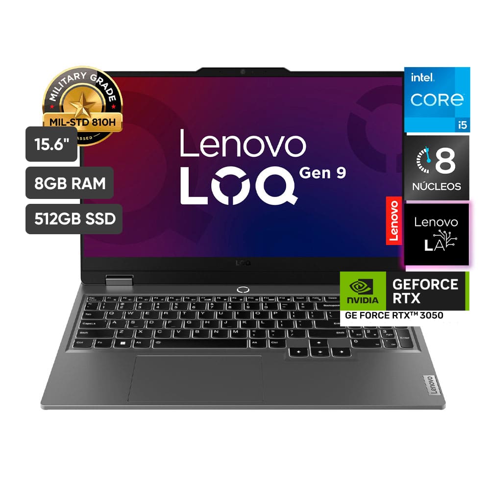 Laptop LENOVO LOQ 15IAX9 15.6"" Intel Core i5 12450HX 8GB 512GB SSD