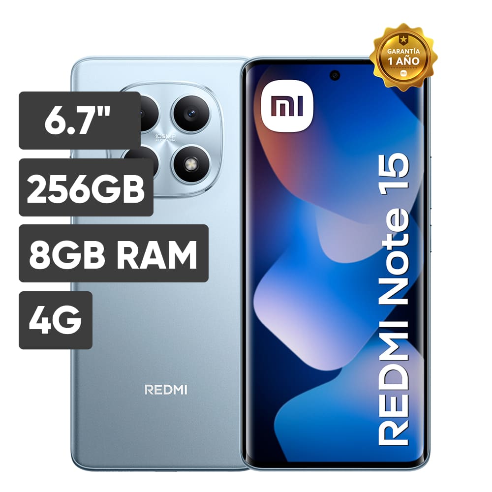 Smartphone XIAOMI Redmi Note 15 6.7"" 8GB 256GB 108MP+8MP Azul