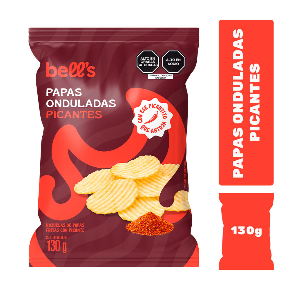 Papas Onduladas Picantes BELL'S Bolsa 130g