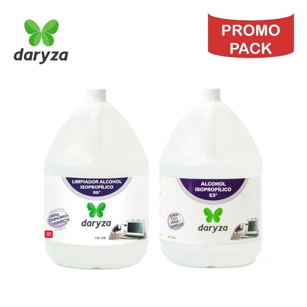 Alcohol isopropílico 99°galón y 53°galón DARYZA PROMO PACK