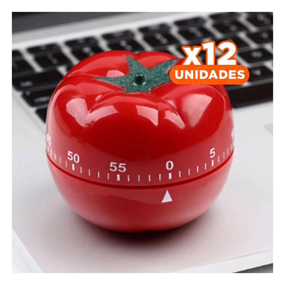 Pack12 Gestor de Tiempos Tomate Rojo Preciso y Facil de Usar en Casa Y+Papel Regalo