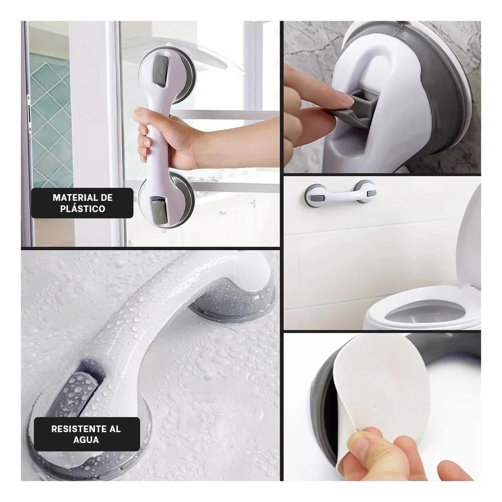 Manija de Seguridad para Bano con Agarre Confiable en Color Blanco
