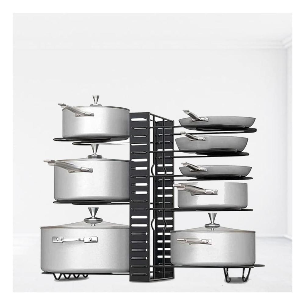 Rack Organizador Negro para Ollas y Tapas Cocina Moderna Y+Regalo Sticker