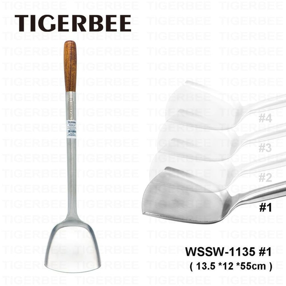 ESPATULA DE ACERO INOX CON MANGO DE MADERA  "SIZE 1"