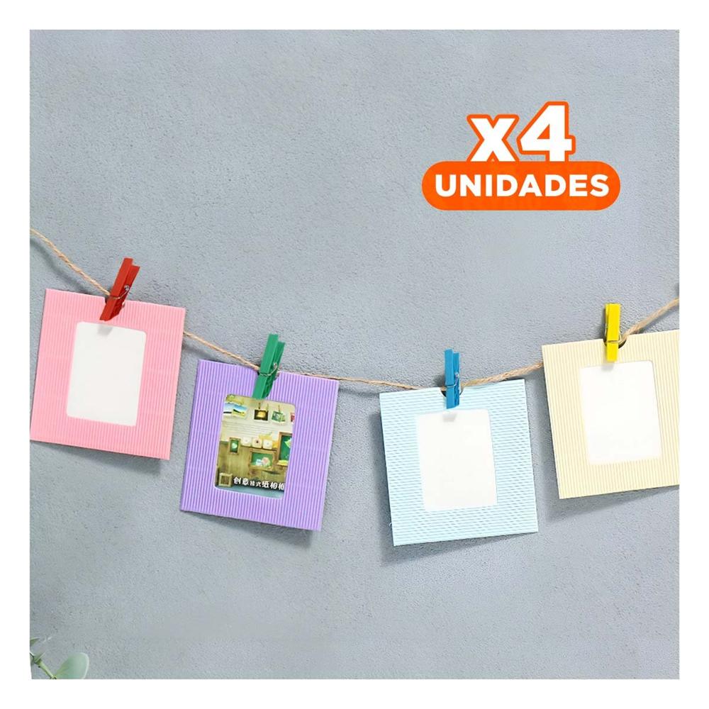 Pack4 Clips Pequeños de Plastico Multicolor con 24 Piezas para Uso Cotidiano Y+Papel Regalo