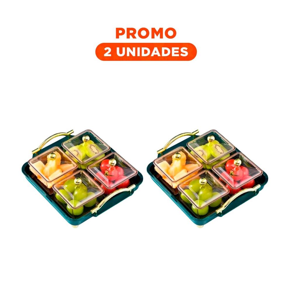 Pack2 Conjunto Multiuso de 4 Organizadores Verde con Bandeja Fina para Cajones Ordenados