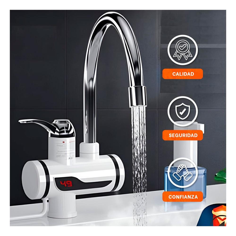 Llave Calentadora de Agua Blanco con Flujo Constante para Uso Diario Y+Papel Regalo