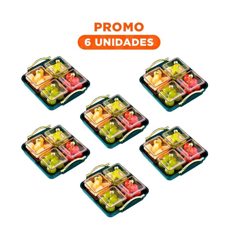 Pack6 Juego Elegante Organizadores con Bandeja Verde 4 Piezas Linea Practica Hogar
