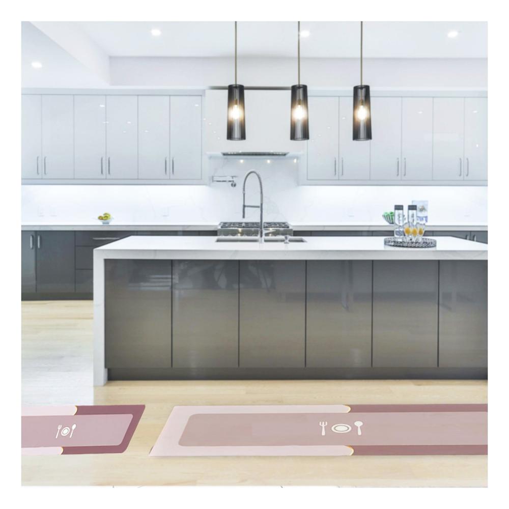 Tapete de Piso con Base Antideslizante para Cocina y Uso Diario Rosado Y+Papel Regalo