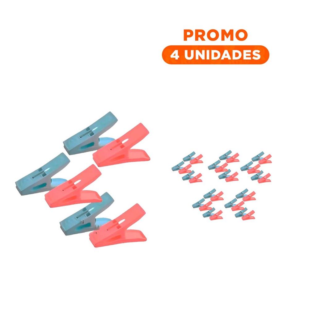 Pack4 Ganchos Cuadrados de Plastico para Ropa Multicolor con Cuerda Y+Regalo Sticker