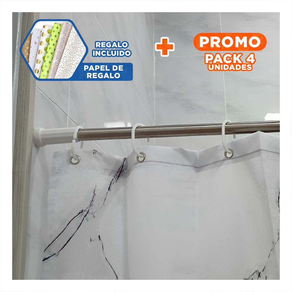 Pack4 Varilla Ajustable para Ducha Rapido Eficaz 70cm a 1,20m Plomo Y+Papel Regalo