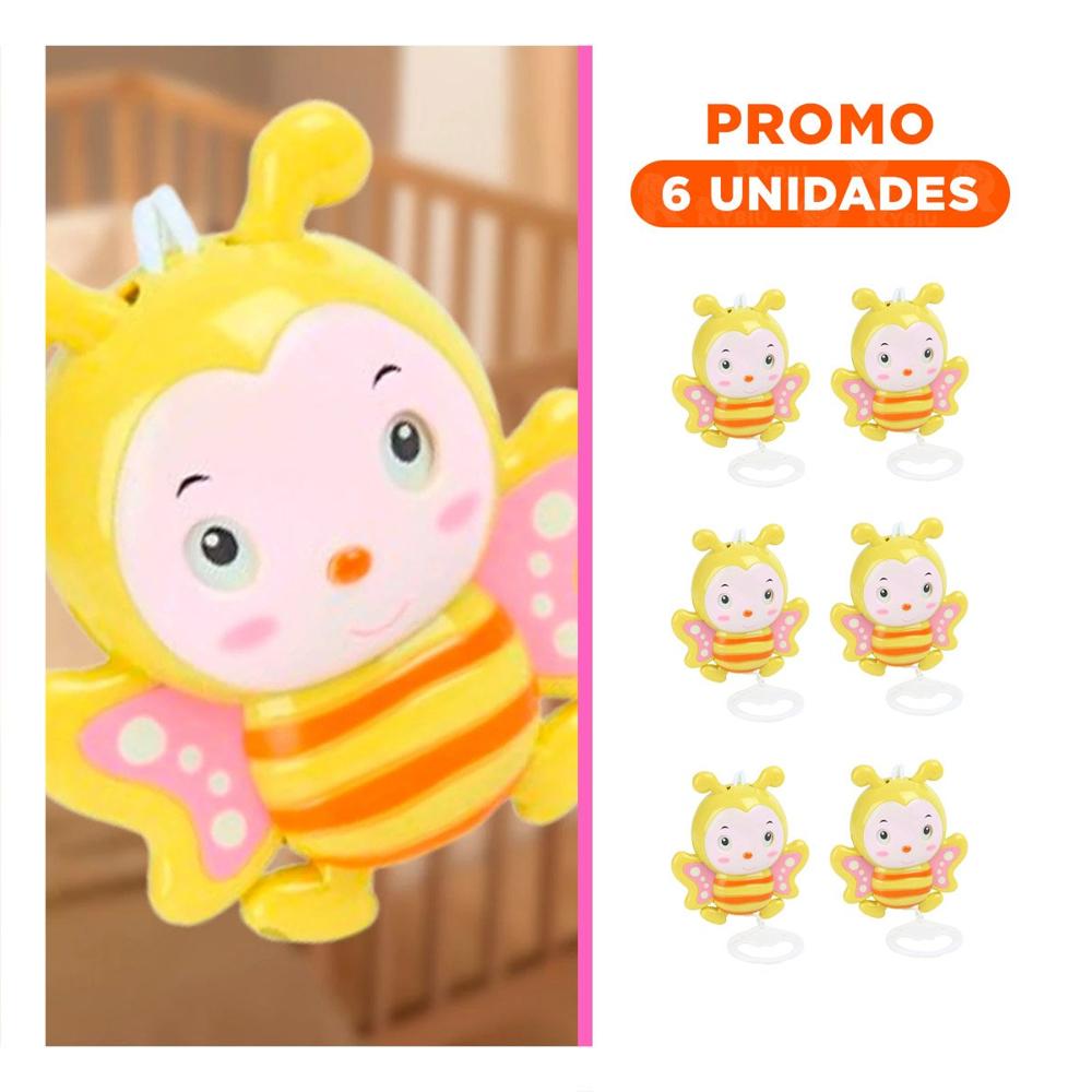 Pack6 Objeto Abeja Musical a Cuerda Amarillo para Bebe Hogar Sonido Suave