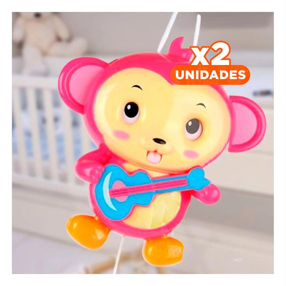 Pack2 Imagen Musical Mono a Cuerda Rosado para Decoracion Y+Regalo Sticker