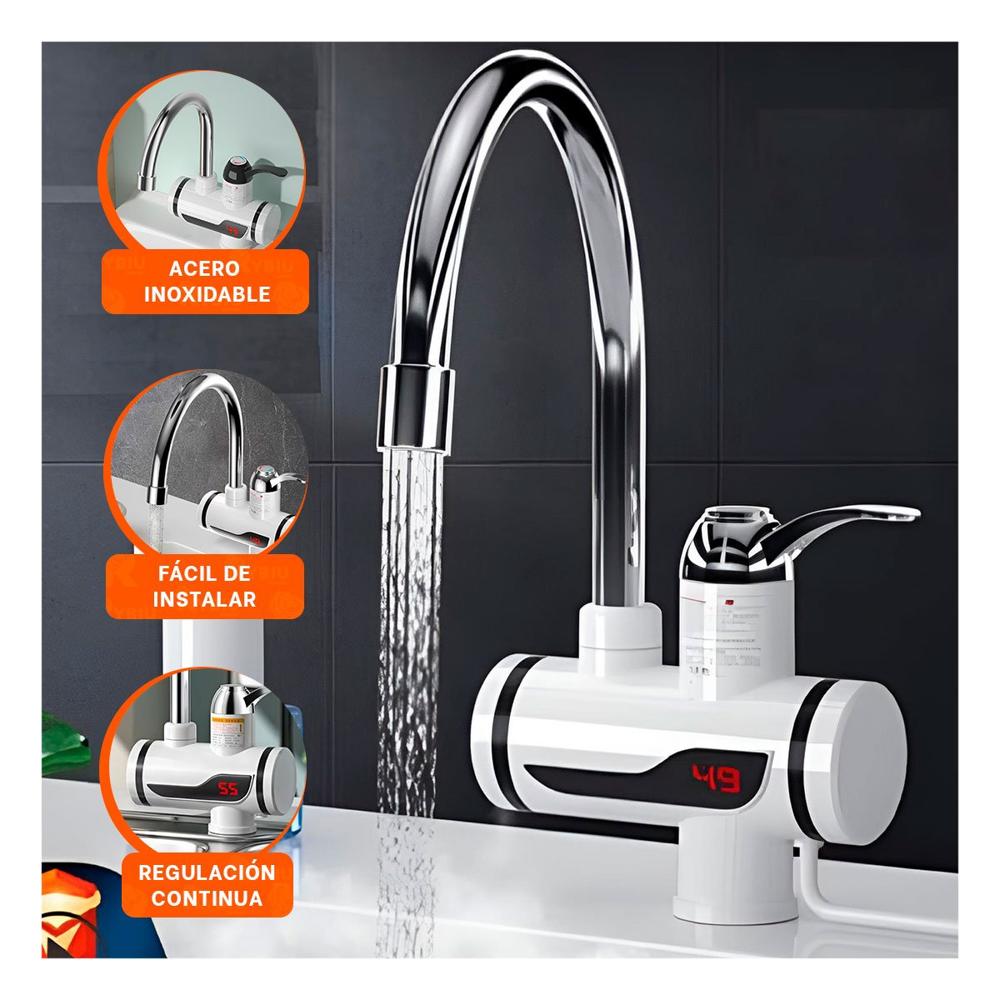 Llave Calentadora de Agua Blanco con Uso Practico en Tareas de Limpieza Y+Post It